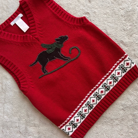 Janie and Jack Other - Janie and Jack Toddler Holiday Fair Isle Sleeveless Dog Embroidered Sweater Vest